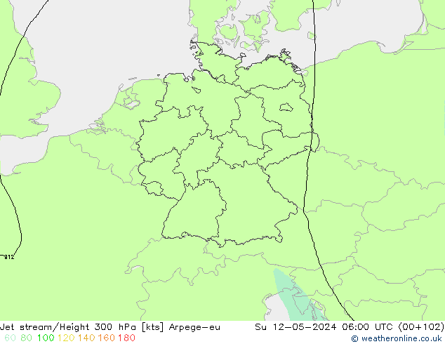 Jet Akımları Arpege-eu Paz 12.05.2024 06 UTC