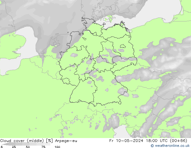 nuvens (médio) Arpege-eu Sex 10.05.2024 18 UTC