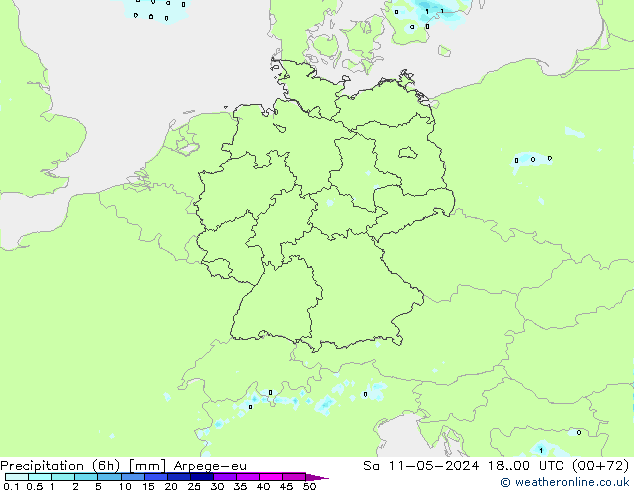 Precipitation (6h) Arpege-eu Sa 11.05.2024 00 UTC