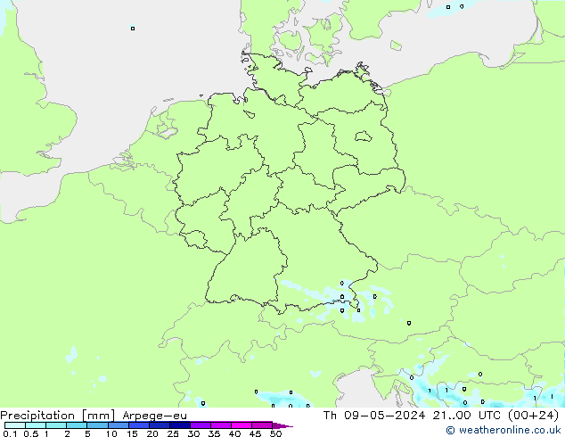 Precipitation Arpege-eu Th 09.05.2024 00 UTC