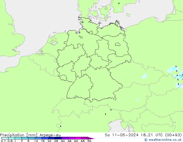 Precipitation Arpege-eu Sa 11.05.2024 21 UTC