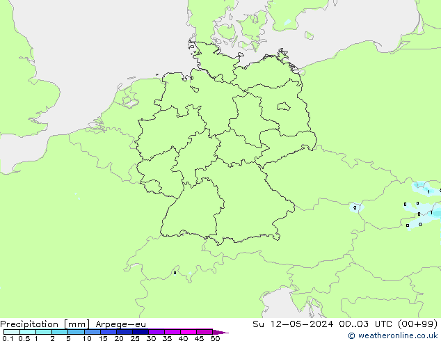 Precipitation Arpege-eu Su 12.05.2024 03 UTC