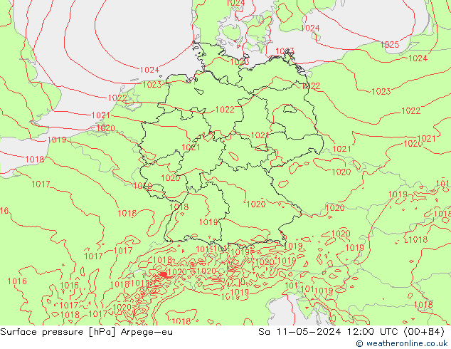 pression de l'air Arpege-eu sam 11.05.2024 12 UTC