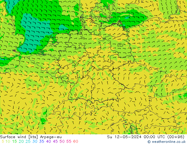 Surface wind Arpege-eu Su 12.05.2024 00 UTC