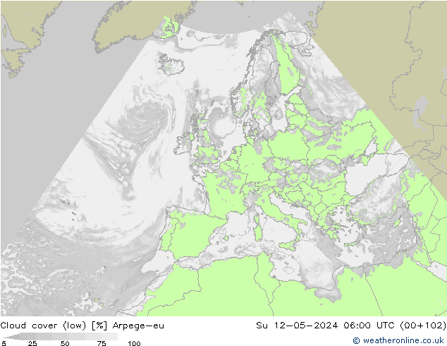 nízká oblaka Arpege-eu Ne 12.05.2024 06 UTC