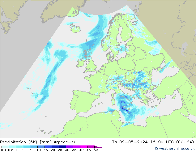 Nied. akkumuliert (6Std) Arpege-eu Do 09.05.2024 00 UTC