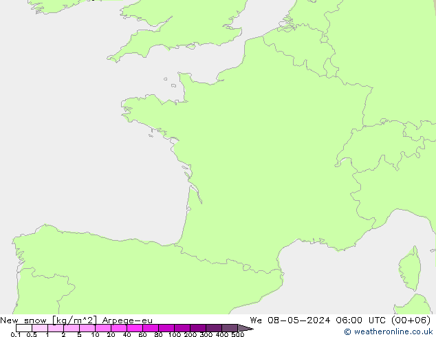 neve recém-caída Arpege-eu Qua 08.05.2024 06 UTC