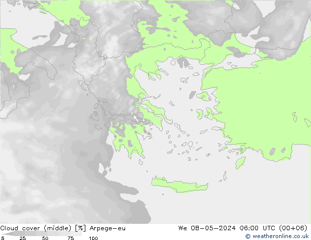 nuvens (médio) Arpege-eu Qua 08.05.2024 06 UTC