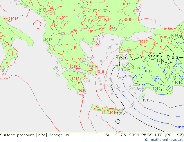 Yer basıncı Arpege-eu Paz 12.05.2024 06 UTC