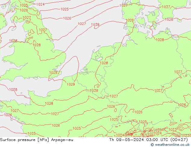 Bodendruck Arpege-eu Do 09.05.2024 03 UTC