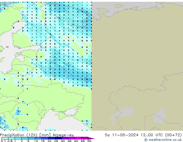 Precipitation (12h) Arpege-eu Sa 11.05.2024 00 UTC