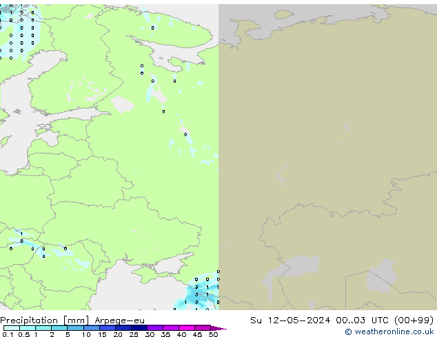 precipitação Arpege-eu Dom 12.05.2024 03 UTC