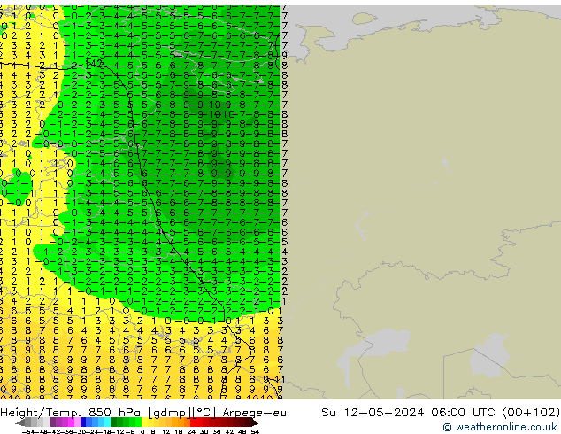 Height/Temp. 850 hPa Arpege-eu dom 12.05.2024 06 UTC