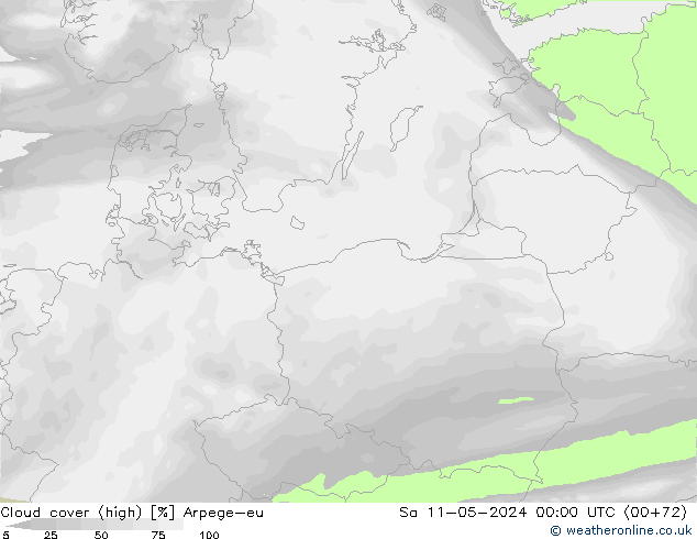 Bewolking (Hoog) Arpege-eu za 11.05.2024 00 UTC