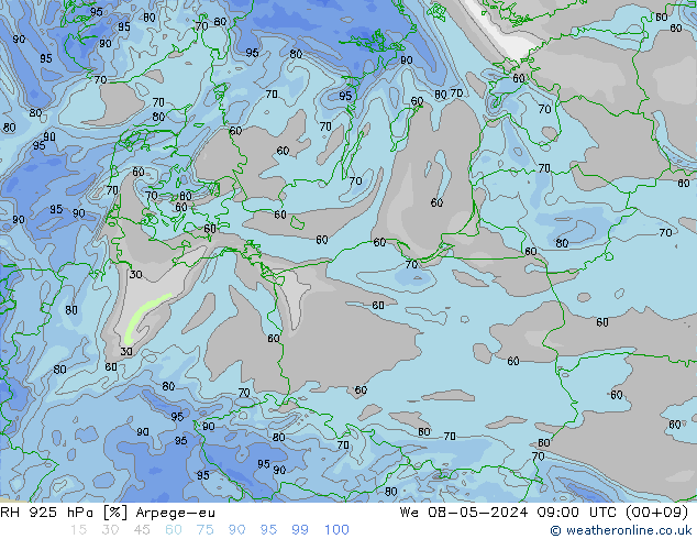 RV 925 hPa Arpege-eu wo 08.05.2024 09 UTC