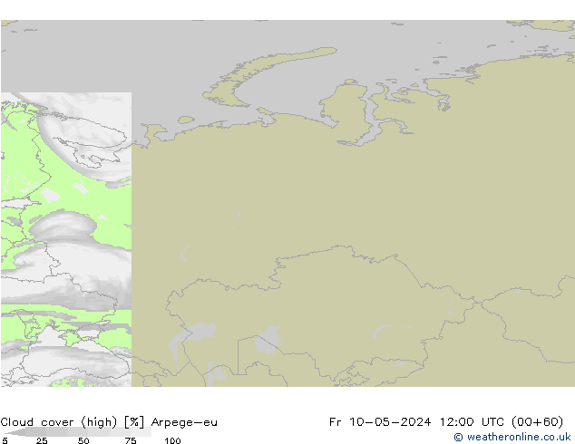 Wolken (hohe) Arpege-eu Fr 10.05.2024 12 UTC