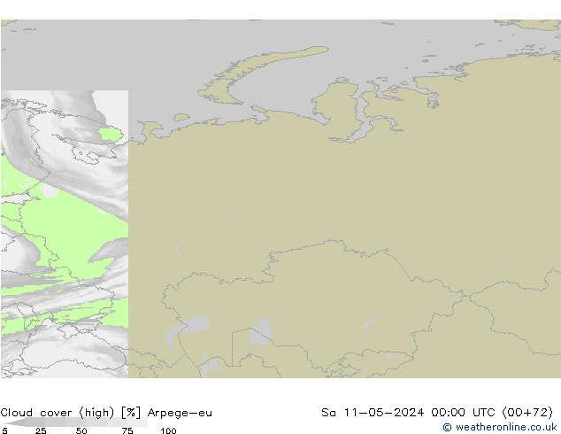 Nubes altas Arpege-eu sáb 11.05.2024 00 UTC