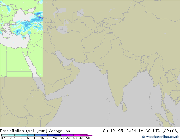 Precipitation (6h) Arpege-eu Su 12.05.2024 00 UTC
