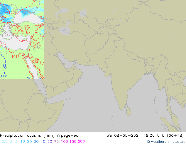 Precipitation accum. Arpege-eu ср 08.05.2024 18 UTC