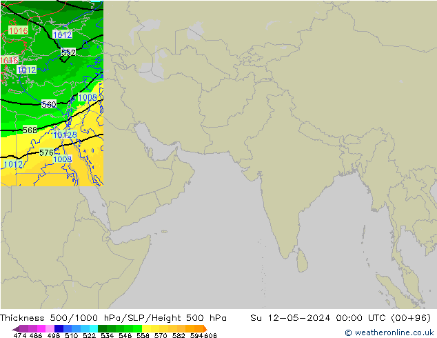 500-1000 hPa Kalınlığı Arpege-eu Paz 12.05.2024 00 UTC