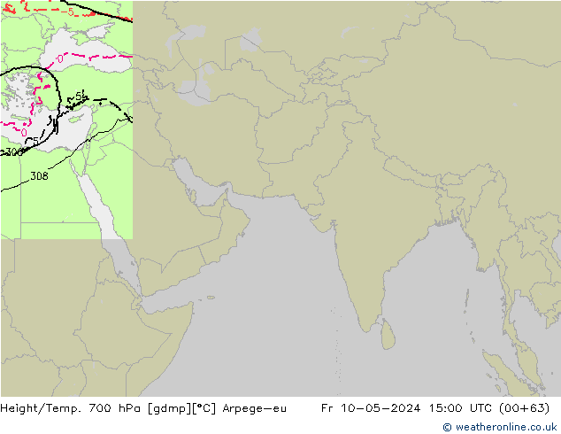 Height/Temp. 700 hPa Arpege-eu Fr 10.05.2024 15 UTC