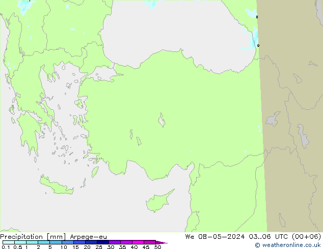 Niederschlag Arpege-eu Mi 08.05.2024 06 UTC