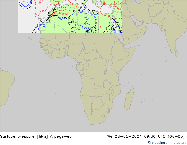 pression de l'air Arpege-eu mer 08.05.2024 09 UTC