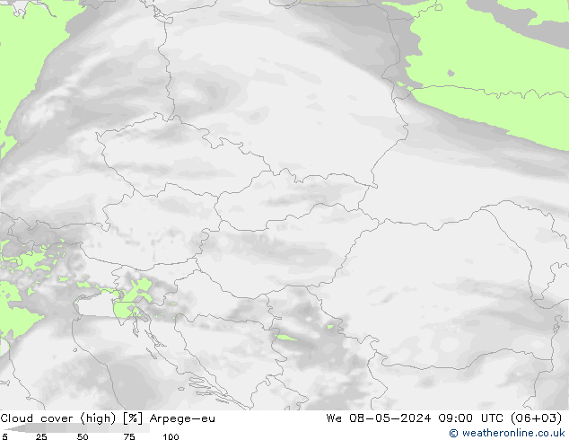 облака (средний) Arpege-eu ср 08.05.2024 09 UTC