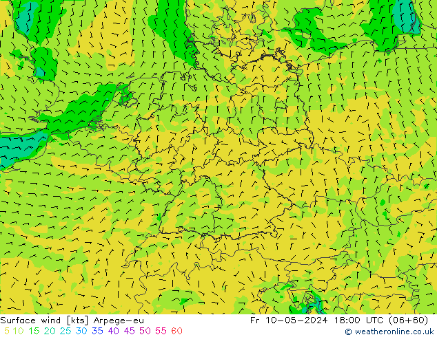 Surface wind Arpege-eu Fr 10.05.2024 18 UTC