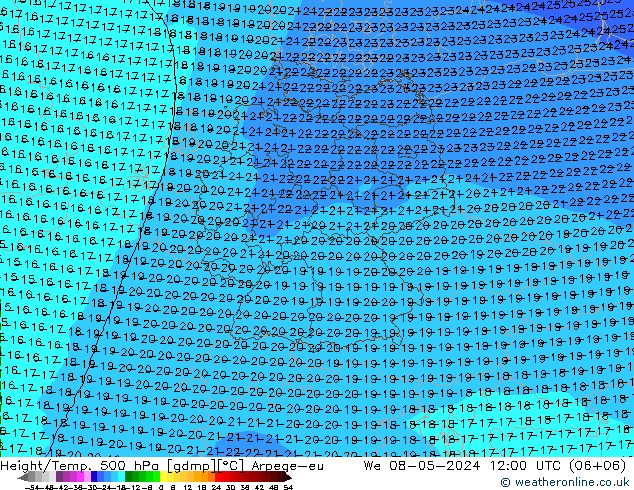 Height/Temp. 500 hPa Arpege-eu 星期三 08.05.2024 12 UTC