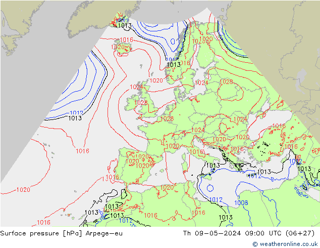 Yer basıncı Arpege-eu Per 09.05.2024 09 UTC
