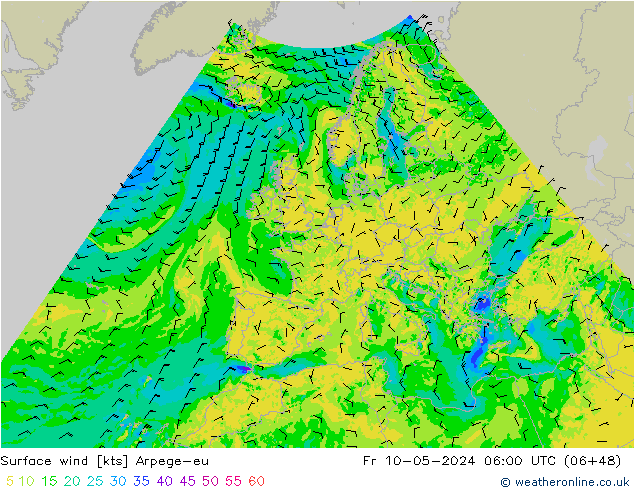 Bodenwind Arpege-eu Fr 10.05.2024 06 UTC