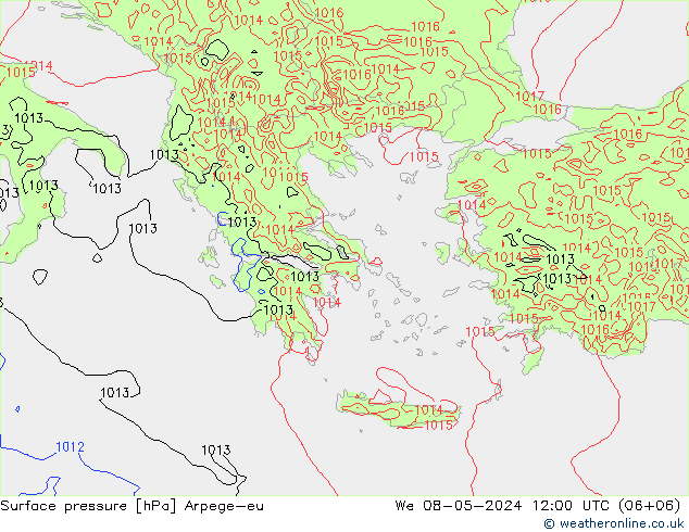 pressão do solo Arpege-eu Qua 08.05.2024 12 UTC