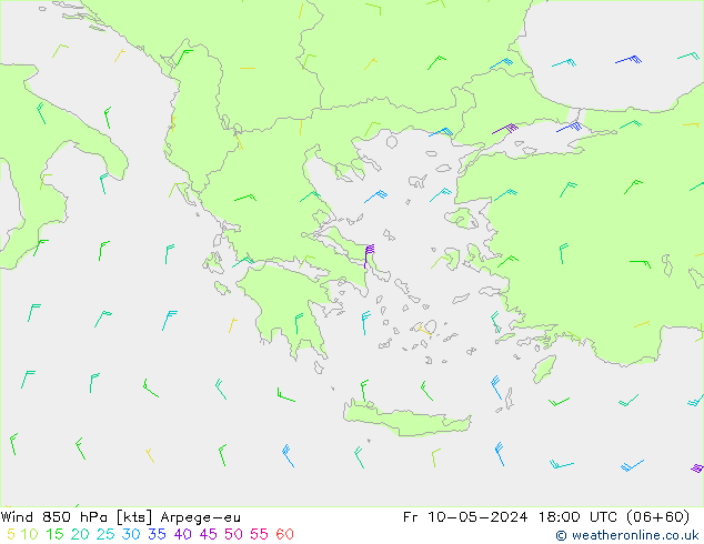Rüzgar 850 hPa Arpege-eu Cu 10.05.2024 18 UTC