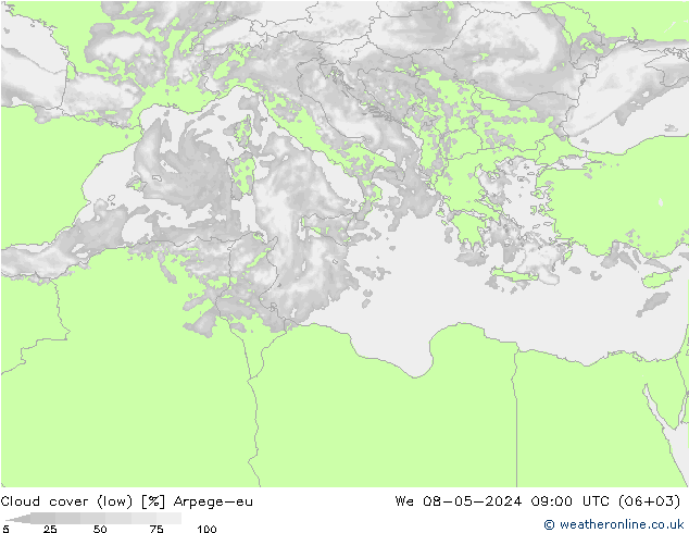 облака (низкий) Arpege-eu ср 08.05.2024 09 UTC