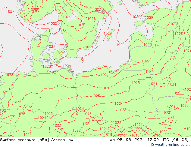 ciśnienie Arpege-eu śro. 08.05.2024 12 UTC