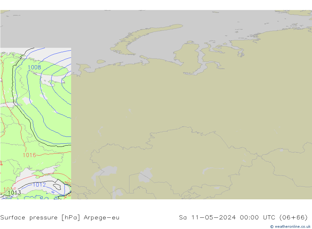 Luchtdruk (Grond) Arpege-eu za 11.05.2024 00 UTC