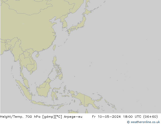 Height/Temp. 700 гПа Arpege-eu пт 10.05.2024 18 UTC