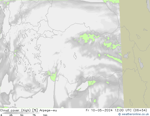 zachmurzenie (wysokie) Arpege-eu pt. 10.05.2024 12 UTC