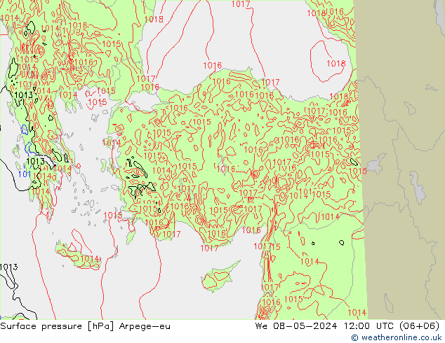 Luchtdruk (Grond) Arpege-eu wo 08.05.2024 12 UTC