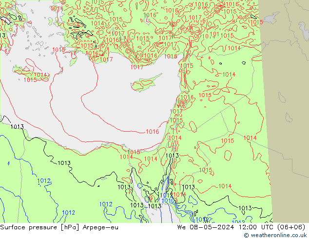 Surface pressure Arpege-eu We 08.05.2024 12 UTC