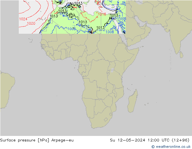 приземное давление Arpege-eu Вс 12.05.2024 12 UTC