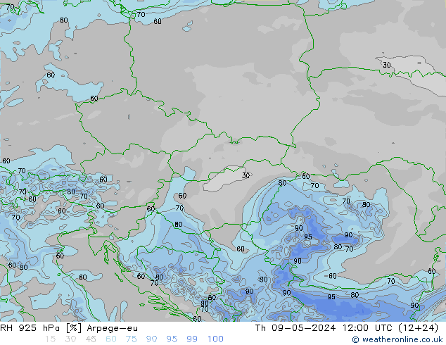925 hPa Nispi Nem Arpege-eu Per 09.05.2024 12 UTC