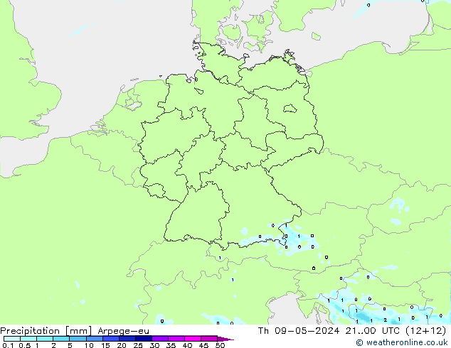 Niederschlag Arpege-eu Do 09.05.2024 00 UTC