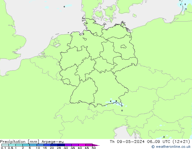Niederschlag Arpege-eu Do 09.05.2024 09 UTC