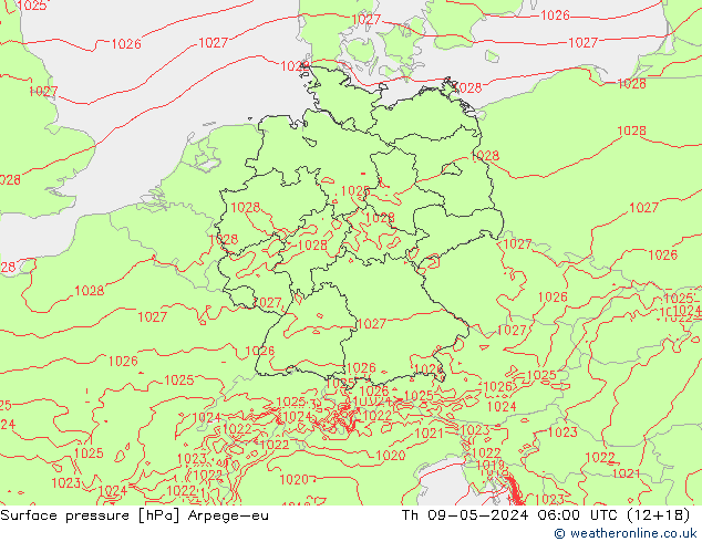 Yer basıncı Arpege-eu Per 09.05.2024 06 UTC