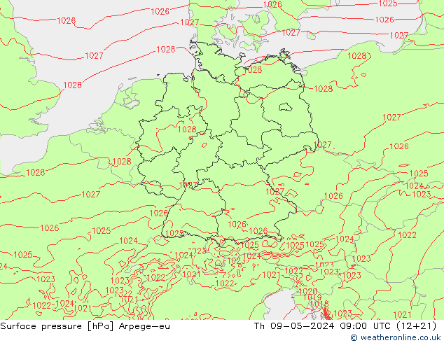 Bodendruck Arpege-eu Do 09.05.2024 09 UTC