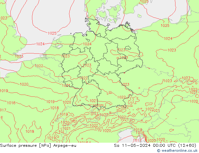 pressão do solo Arpege-eu Sáb 11.05.2024 00 UTC