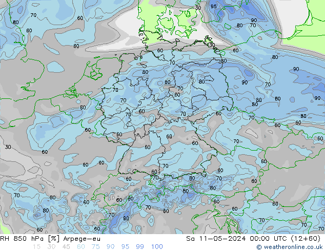 RH 850 hPa Arpege-eu  11.05.2024 00 UTC