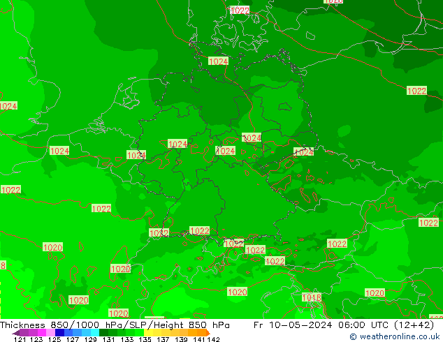 Thck 850-1000 hPa Arpege-eu pt. 10.05.2024 06 UTC